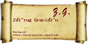 Zárug Gracián névjegykártya